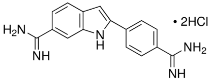 图片 4',6-二脒基-2-苯基吲哚二盐酸盐，4′,6-Diamidino-2-phenylindole dihydrochloride [DAPI]；powder, BioReagent, suitable for cell culture, ≥98% (HPLC and TLC), suitable for fluorescence