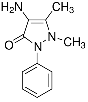 图片 4-氨基安替比林，4-Aminoantipyrine；for spectrophotometric det. of H2O2 and phenols, ≥98.0%