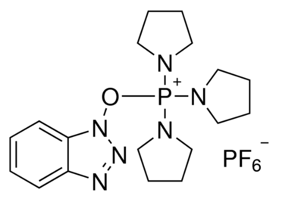 图片 1H-苯并三唑-1-基氧三吡咯烷基六氟磷酸盐，(Benzotriazol-1-yloxy) tripyrrolidinophosphonium hexafluorophosphate [PyBOP]；purum, ≥97.0% (TLC)