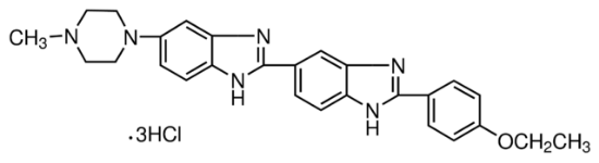 图片 赫斯特荧光染料Hoechst33342 [双苯并咪唑H33342三盐酸盐]，bisBenzimide H 33342 trihydrochloride；for fluorescence, ≥97.0% (HPLC)
