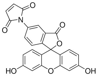 图片 N-(5-荧光素基)马来酰亚胺，N-(5-Fluoresceinyl)maleimide [5-FM]；suitable for fluorescence, BioReagent, ≥90% (HPLC)