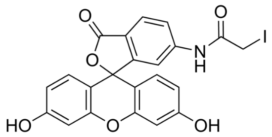 图片 6-碘乙酰氨基荧光素，6-(Iodoacetamido)fluorescein [6-IAF]；suitable for fluorescence, ≥95% (HPLC)