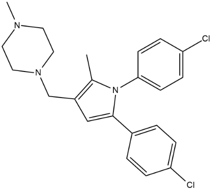 图片 BM-212，1-((1,5-bis(4-chlorophenyl)-2-methyl-1H-pyrrol-3-yl)methyl)-4-methylpiperazine；≥99% (HPLC)