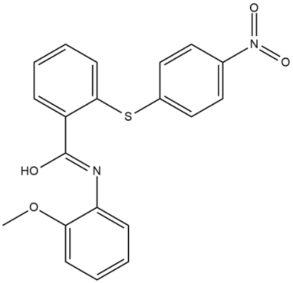 图片 RN-18，N-(2-methoxyphenyl)-2-[(4-nitrophenyl)thio]-benzamide；≥99% (HPLC)