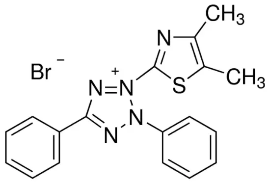 图片 噻唑蓝，Thiazolyl Blue Tetrazolium Bromide [MTT]；powder, BioReagent, suitable for cell culture, suitable for insect cell culture, ≥97.5% (HPLC)