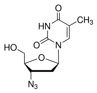 图片 3′-叠氮-3′-脱氧胸苷 [齐多夫定]，3′-Azido-3′-deoxythymidine [Zidovudine, AZT, ZDV]；≥98% (HPLC)