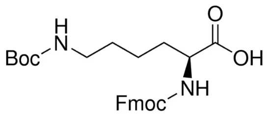 图片 Nα-芴甲氧羰基-Nε-叔丁氧羰基-L-赖氨酸，Fmoc-Lys(Boc)-OH；≥98.0% (HPLC)