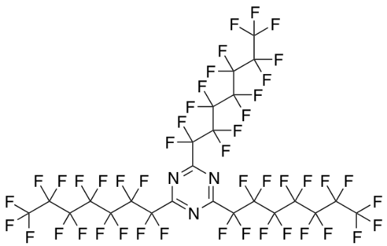 图片 2,4,6-三(十五氟庚基)-1,3,5-三嗪，2,4,6-Tris(pentadecafluoroheptyl)-1,3,5-triazine；≥98.0% (GC)