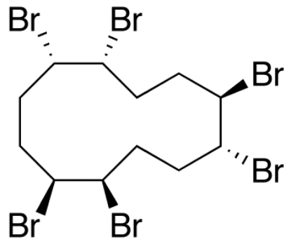 图片 γ-六溴环十二烷，(1R,2R,5R,6S,9S,10R)-rel-1,2,5,6,9,10-Hexabromocyclododecane