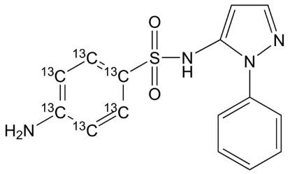 图片 磺胺苯吡唑-13C6，Sulfaphenazole-(sulfanilamide ring-13C6)；VETRANAL®, analytical standard, ≥99.0%