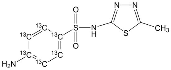 图片 磺胺甲二唑-13C6，Sulfamethizole-(phenyl-13C6)；VETRANAL®, analytical standard, ≥99.0%