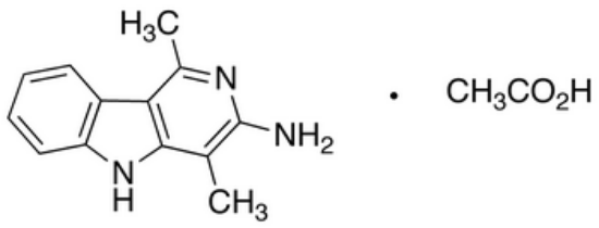 图片 3-氨基-1,4-二甲基-5H-吡啶并[4,3-b]吲哚乙酸盐，3-Amino-1,4-dimethyl-5H-pyrido[4,3-b]indole Acetate