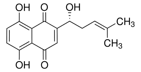 图片 紫草素，Shikonin；A naphthoquinone found in the Chinese herb Shiunko, ≥98% (HPLC)