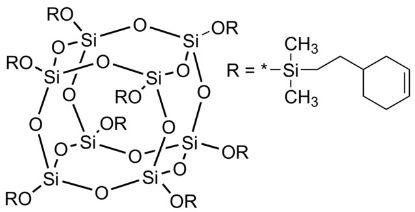 图片 八[2-(4-环己烯基)乙基二甲基硅氧基]取代的PSS，PSS-Octa[2-(4-cyclohexenyl)ethyldimethylsilyloxy] substituted