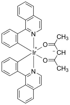 图片 双[2-(1-异喹啉基-N)苯基-C](2,4-戊二酮-O2,O4)铱(III)，Bis[2-(1-isoquinolinyl-N)phenyl-C](2,4-pentanedionato-O2,O4)iridium(III)；[(piq)2Ir(acac), Ir(piq)2(acac)], 98%