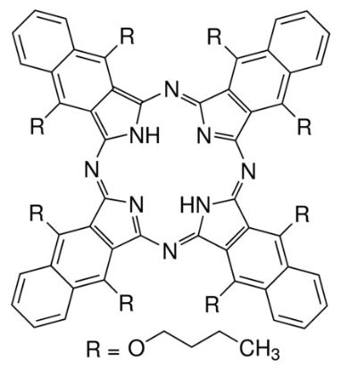 图片 5,9,14,18,23,27,32,36-八丁氧基-2,3-萘酞菁，5,9,14,18,23,27,32,36-Octabutoxy-2,3-naphthalocyanine；Dye content 95 %