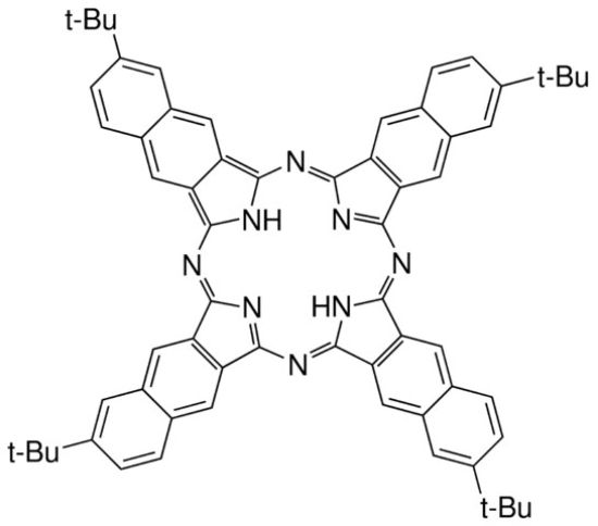 图片 2,11,20,29-四叔丁基-2,3-萘酞菁，2,11,20,29-Tetra-tert-butyl-2,3-naphthalocyanine；Dye content 97 %