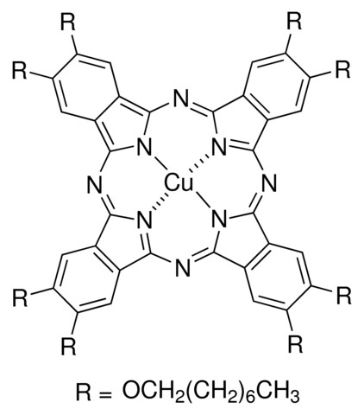 图片 2,3,9,10,16,17,23,24-八(辛氧基)-29H,31H-酞菁铜，Copper(II) 2,3,9,10,16,17,23,24-octakis(octyloxy)-29H,31H-phthalocyanine；Dye content 95 %