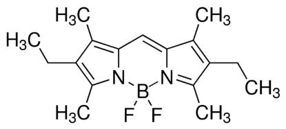 图片 {3-乙基-5-[(4-乙基-3,5-二甲基-2H-吡咯-2-亚基)甲基]-2,4-二甲基-1H-吡咯烷-N1,N5}二氟硼隆，{3-Ethyl-5-[(4-ethyl-3,5-dimethyl-2H-pyrrol-2-ylidene)methyl]-2,4-dimethyl-1H-pyrrolato-N1,N5}difluoroboron [BODIPY dye]；99% (HPLC)