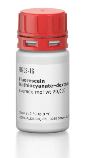 图片 异硫氰酸荧光素-葡聚糖，Fluorescein isothiocyanate–dextran [FITC–Dextran]；average mol wt 20,000