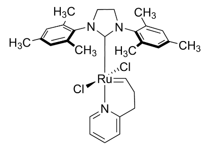 图片 二氯[1,3-双(2,4,6-三甲基苯基)-2-咪唑烷亚基][3-(2-吡啶基)亚丙基]钌(II)，Grubbs Catalyst® M360