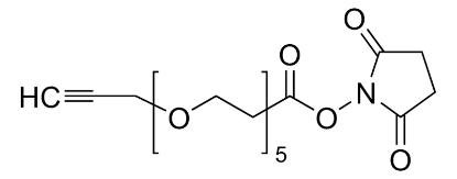 图片 炔-PEG5-N-羟基琥珀酰亚胺酯，Alkyne-PEG5-N-hydroxysuccinimidyl ester