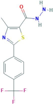 图片 4-甲基-2-[4-(三氟甲基)苯基]-1,3-噻唑-5-碳酰肼，4-methyl-2-[4-(trifluoromethyl)phenyl]-1,3-thiazole-5-carbohydrazide；≥98%