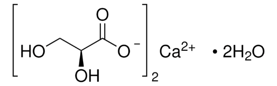 图片 L-(-)-甘油酸半钙盐一水合物，L-(−)-Glyceric acid hemicalcium salt monohydrate；≥97.0% (KT)