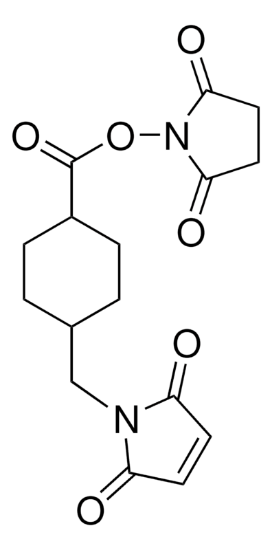 图片 4-(N-马来酰亚胺基甲基)环己烷-1-羧酸琥珀酰亚胺酯，4-(N-Maleimidomethyl) cyclohexanecarboxylic acid N-hydroxysuccinimide ester [SMCC]；≥98%, powder