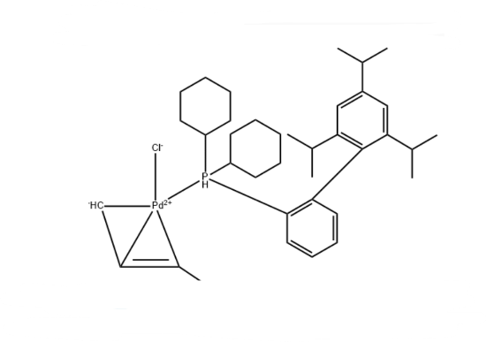 图片 巴豆基(2-二环己基膦基-2,4,6-三异丙基-1,1-联苯基)氯化钯，Chloro(crotyl)(2-dicyclohexylphosphino-2',4',6'-triisopropyl-1,1'-biphenyl) palladium(II)；98%