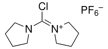 图片 1-(氯-1-吡咯烷基亚甲基)吡咯烷鎓六氟磷酸盐，Chlorodipyrrolidinocarbenium hexafluorophosphate [PyClU]；≥97.5% (CHN)