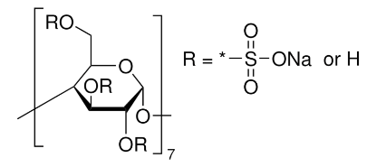 图片 β-环糊精硫酸盐钠盐，β-Cyclodextrin, sulfated sodium salt；extent of labeling: 12-15 mol per mol β-CD