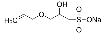 图片 3-烯丙氧基-2-羟基-1-丙磺酸钠盐溶液，3-Allyloxy-2-hydroxy-1-propanesulfonic acid sodium salt solution；40 wt. % in H2O