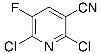 图片 3-氰基-2,6-二氯-5-氟吡啶，2,6-Dichloro-5-fluoro-3-pyridinecarbonitrile；98%