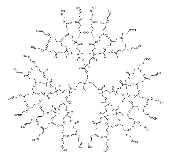 图片 双-MPA-乙炔树枝状聚合物，bis-MPA-Acetylene dendrimer；trimethylol propane core, generation 3